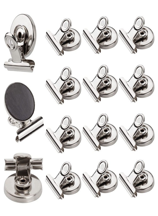 Ninth Five Refrigerator Magnet Strong Magnetic Hook Clips - 31mm Wide - Perfect Fridge Magnets,Photo Magnets for House Office Use with Protective Pads for Scratch Safe (12 Pack) - Image 1